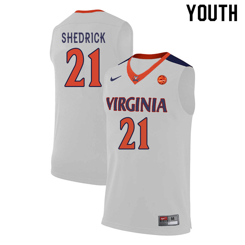 Youth #21 Kadin Shedrick Virginia Cavaliers College Basketball Jerseys Sale-White